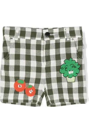 Stella McCartney Veggie-embroidered checked shorts