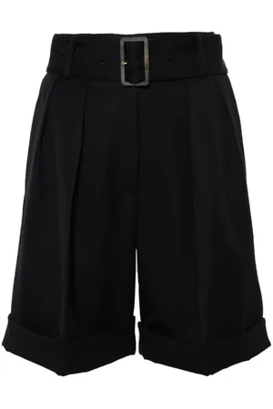 Golden Goose Belted virgin wool-blend shorts