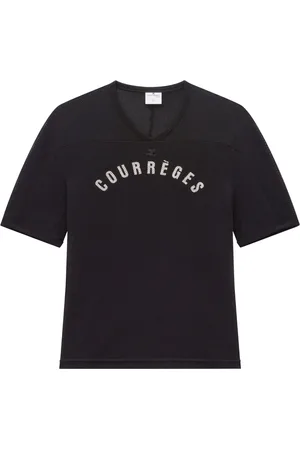 Courrèges Logo-print mesh T-shirt