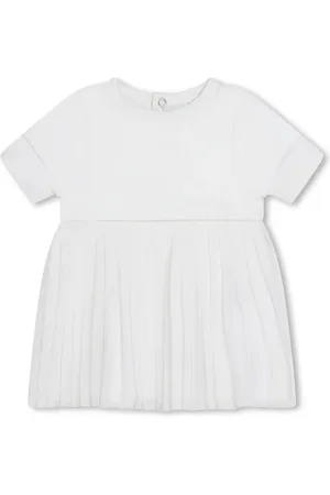 HUGO BOSS Logo-embroidered pleated dress