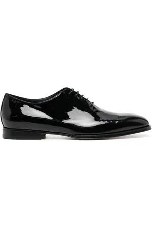Moreschi Logo-debossed patent leather oxfords