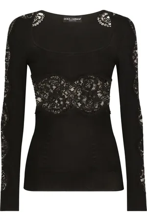 Dolce & Gabbana Floral-lace knit jumper