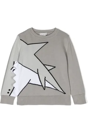 Stella McCartney Shark-intarsia cotton jumper