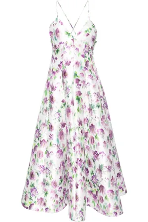 Serafini Floral-print flared midi dress