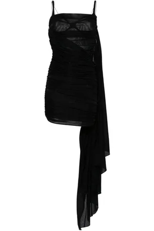 MUGLER Open-back draped minidress