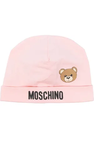 Moschino Kids logo-appliqué woven hat - Pink