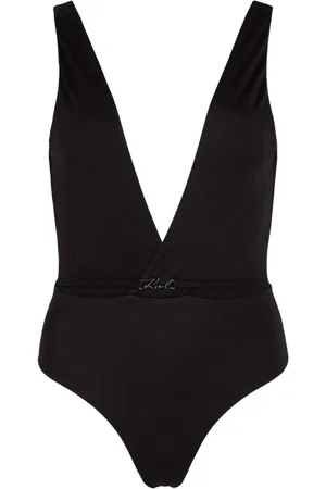 Karl Lagerfeld Metallic V-neck swimsuit