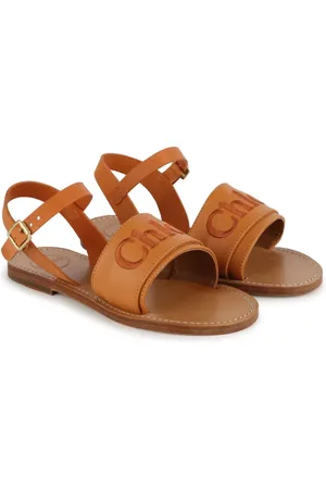 Chloé Logo-embroidered leather sandals