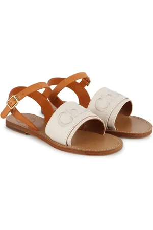 Chloé Logo-embroidered leather sandals