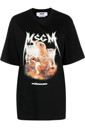 Msgm Cats-print cotton T-shirt