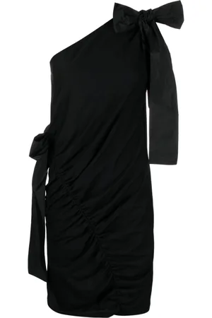 Msgm One-shoulder bow-detailed dress