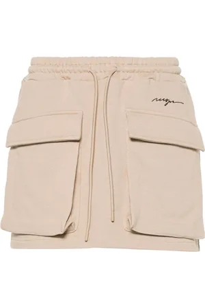 Msgm Embroidered-logo jersey mini skirt