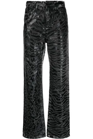 Karl Lagerfeld Animal-print straight-leg jeans