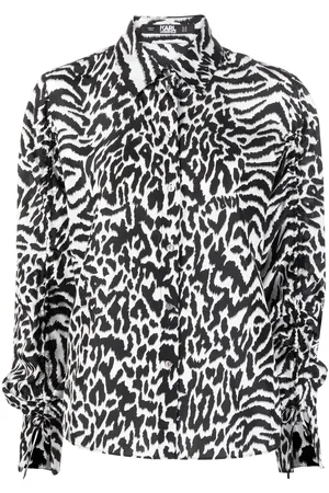 Karl Lagerfeld Animal-print silk shirt