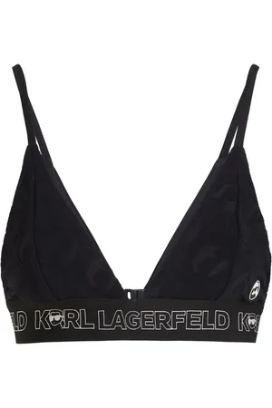 Karl Lagerfeld Ikon 2.0 logo-appliqu?? bikini top