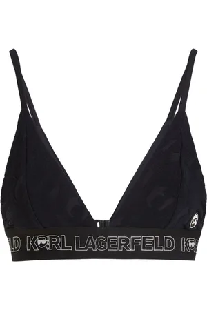 Karl Lagerfeld Ikon 2.0 logo-appliqué bikini top