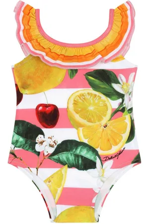 Dolce & Gabbana Fruit-print ruffle-detail swimsuit