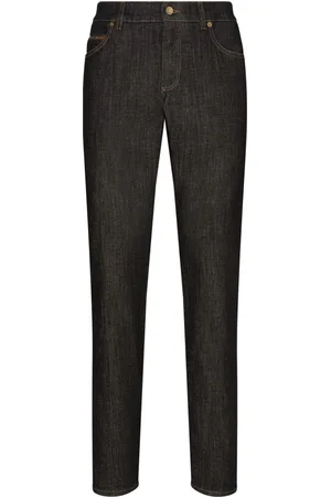 Dolce & Gabbana Logo-appliqué decorative-stitching straight-leg jeans