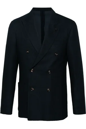 LARDINI Brooch-detail double-breasted blazer