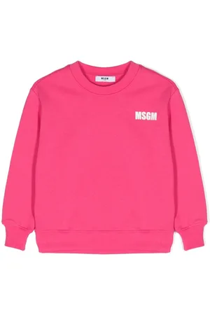 MSGM Kids ruffle-detail logo-embroidered sweatshirt - Pink