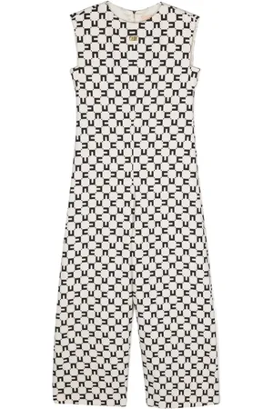 Elisabetta Franchi Monogram-print crepe jumpsuit
