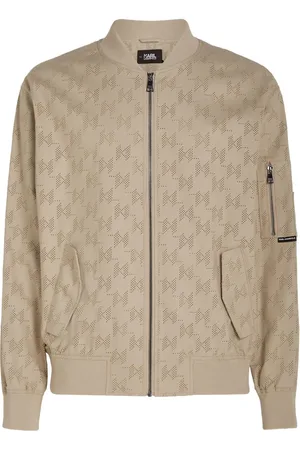 Karl Lagerfeld Perforated-monogram bomber jacket