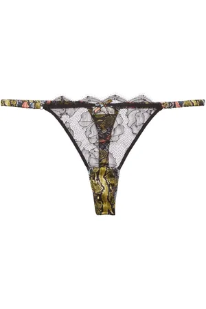 FLEUR DU MAL Rose-lace thong