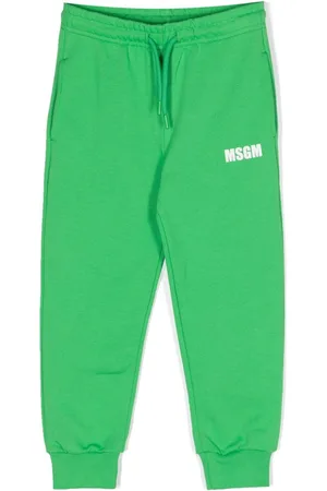 MSGM Kids logo-print cotton shorts set - Green