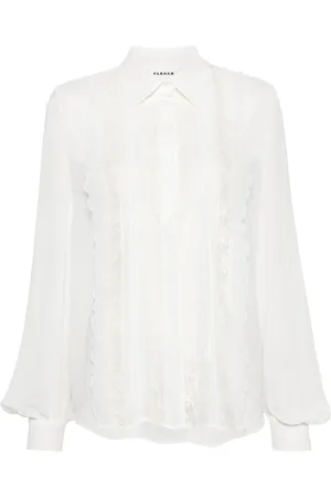 P.A.R.O.S.H. Lace-panelling chiffon shirt