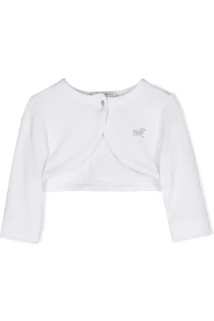 MONNALISA Crystal-embellished cropped cardigan