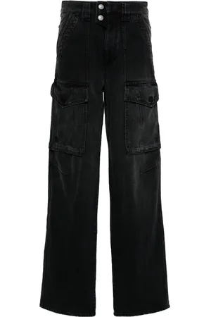 Marant Etoile Heilani mid-rise logo-patch boyfriend jeans