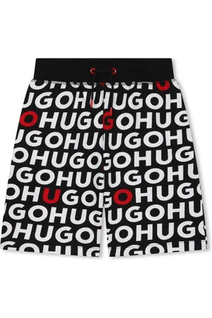 HUGO BOSS Monogram-print drawstring Bermuda shorts