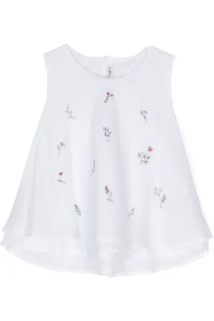 Il gufo Floral-embroidered top