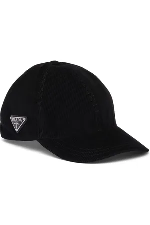 Prada Triangle-logo corduroy baseball cap