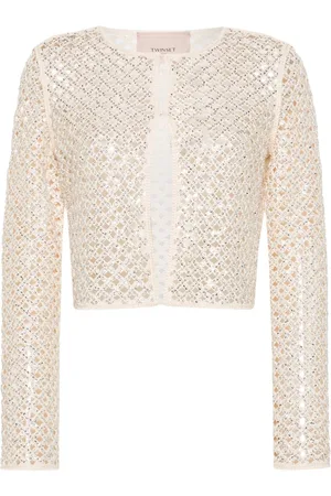 Twin-Set Beaded mesh cardigan