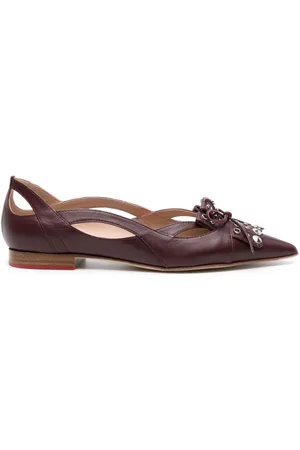 Scarosso Cherry leather ballerina shoes