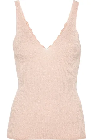 Twin-Set Lurex-detailing ribbed top