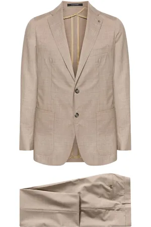 TAGLIATORE Brooch-detail single-breasted suit