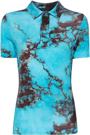 Louisa Ballou Graphic-print knitted polo shirt
