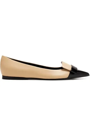 Sergio Rossi Two-tone leather ballerina shoes