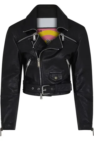 Dsquared2 Cropped leather biker jacket