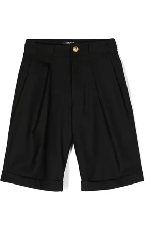 Balmain Pleated wool shorts