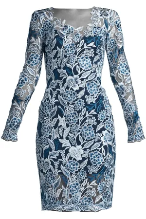 Tadashi shoji 3d flowers lace outlet dress