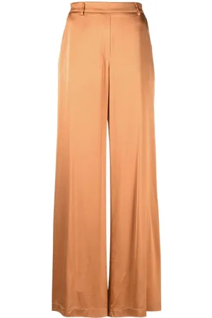 Magda Butrym wide-leg silk trousers - Orange