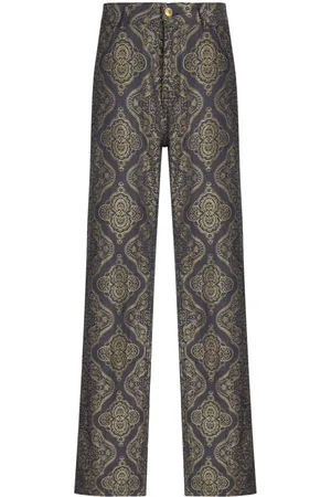 Etro Paisley-jacquard straight-leg jeans