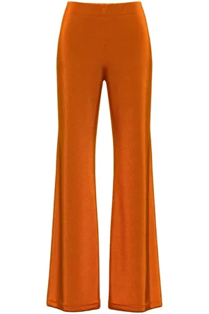 Palazzo Pants Orange, Flare Pants Cotton, Bell Bottoms Gauze