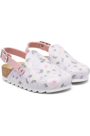 MONNALISA Rose-pattern leather sandals