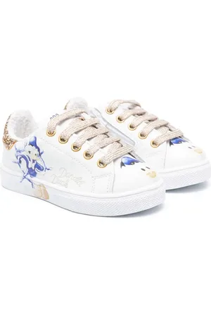 MONNALISA X Donald Duck leather sneakers