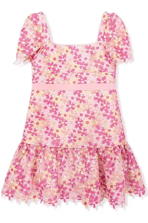 Marlo Floral-embroidered flared dress