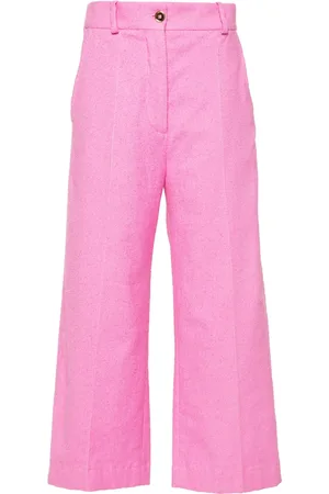 Patou Towelling-finish straight-leg trousers